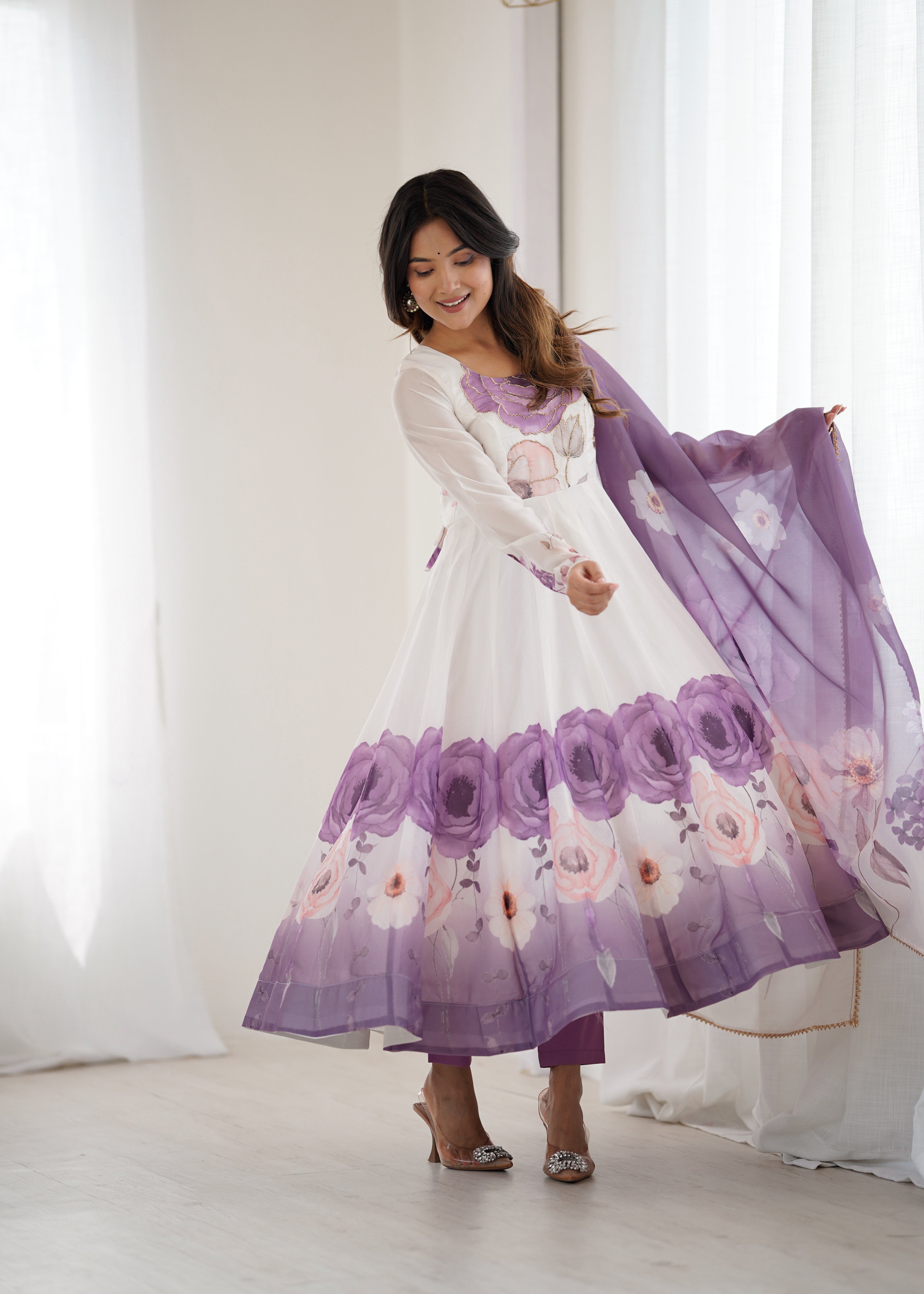 Festive Bloom Anarkali Set