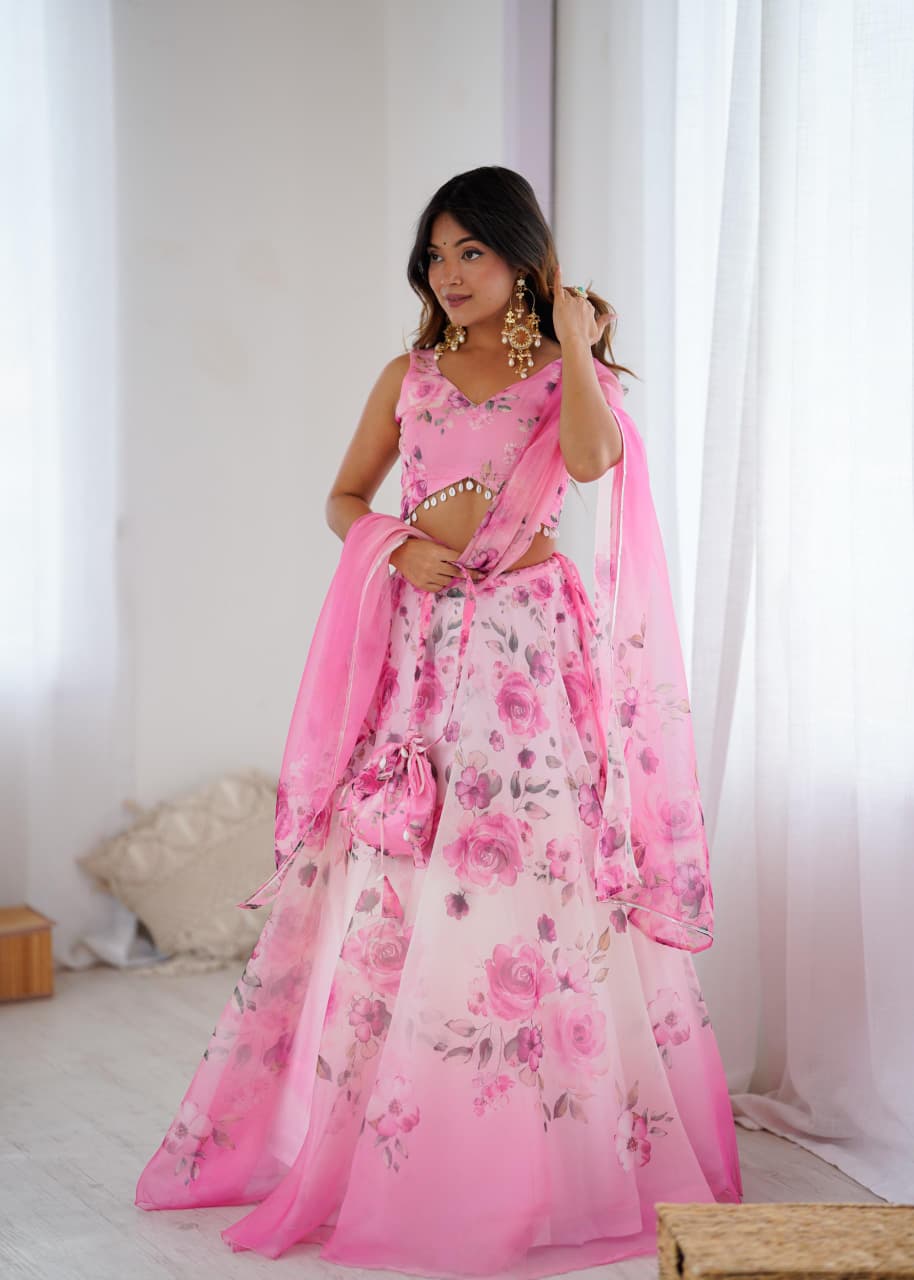 Organza silk Lehenga set