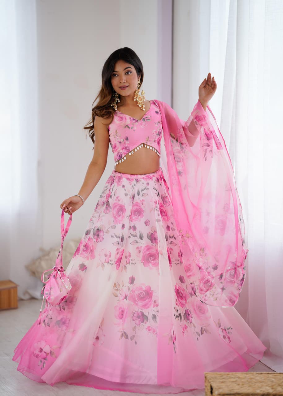 Organza silk Lehenga set