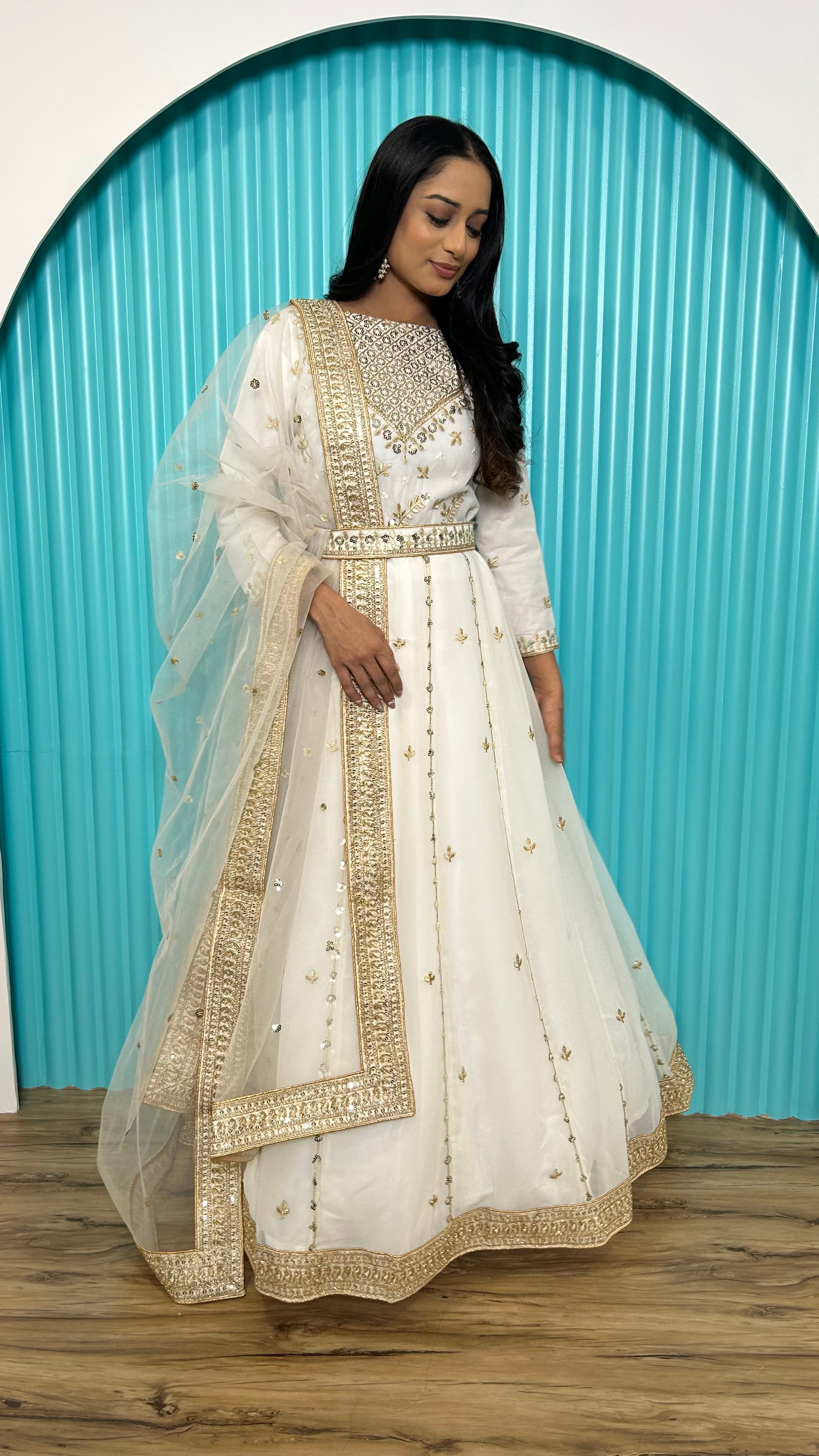 Designer Georgette Anarkali Gown set is prefect For Your upcoming festive Pick