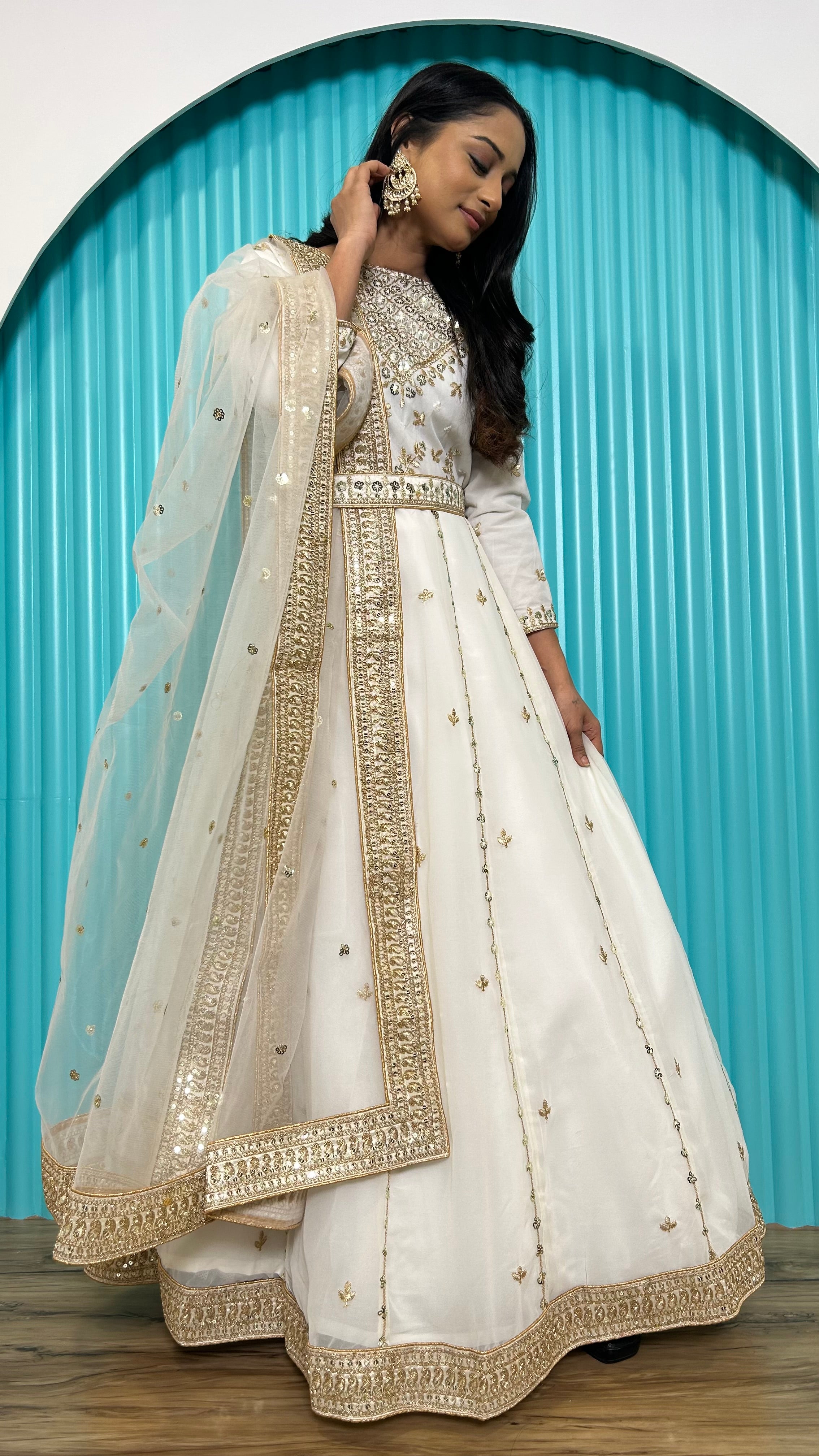 Designer Georgette Anarkali Gown set is prefect For Your upcoming festive Pick