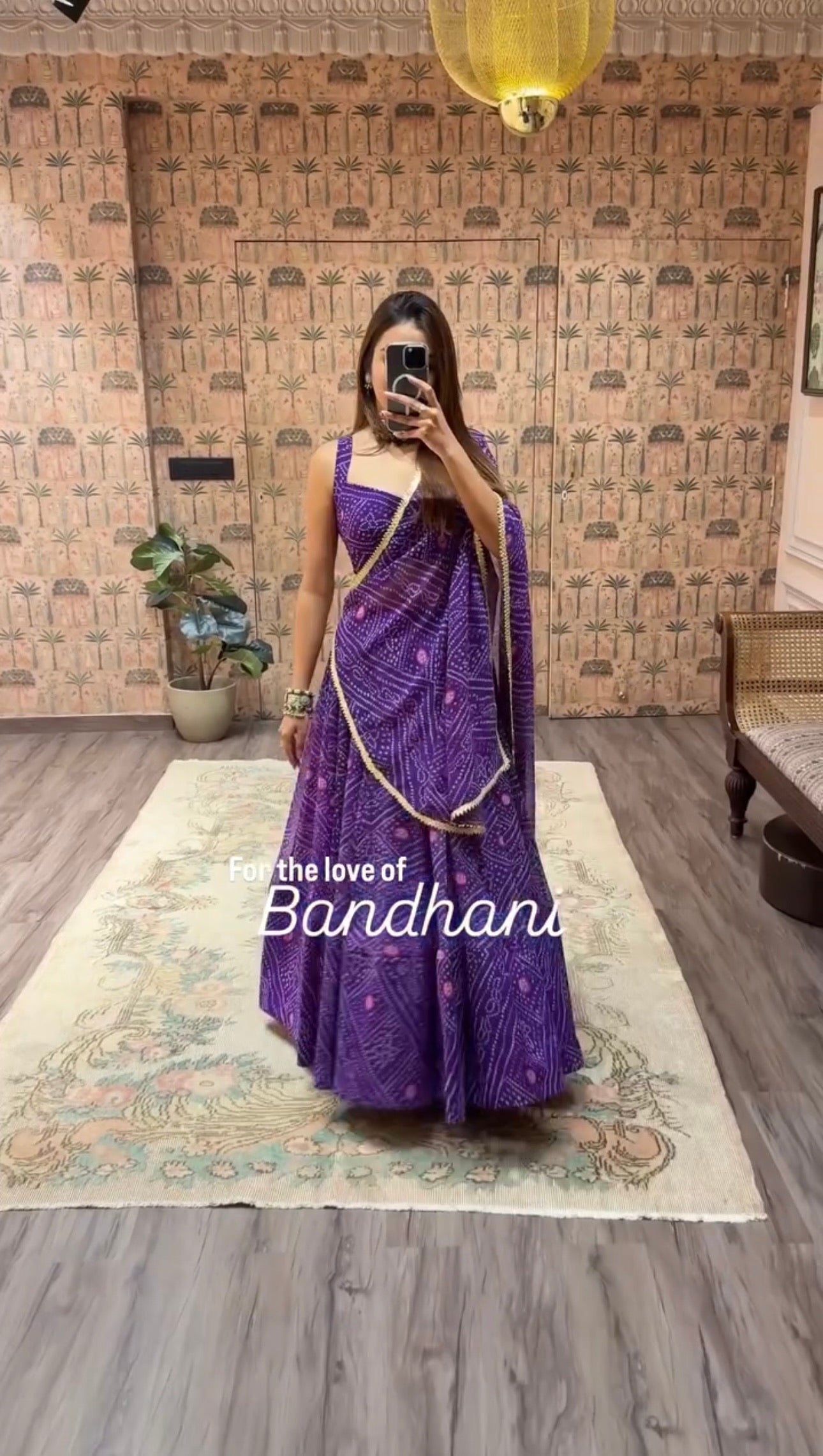 Dance of colours , tradition of bandhani - Lehenga set