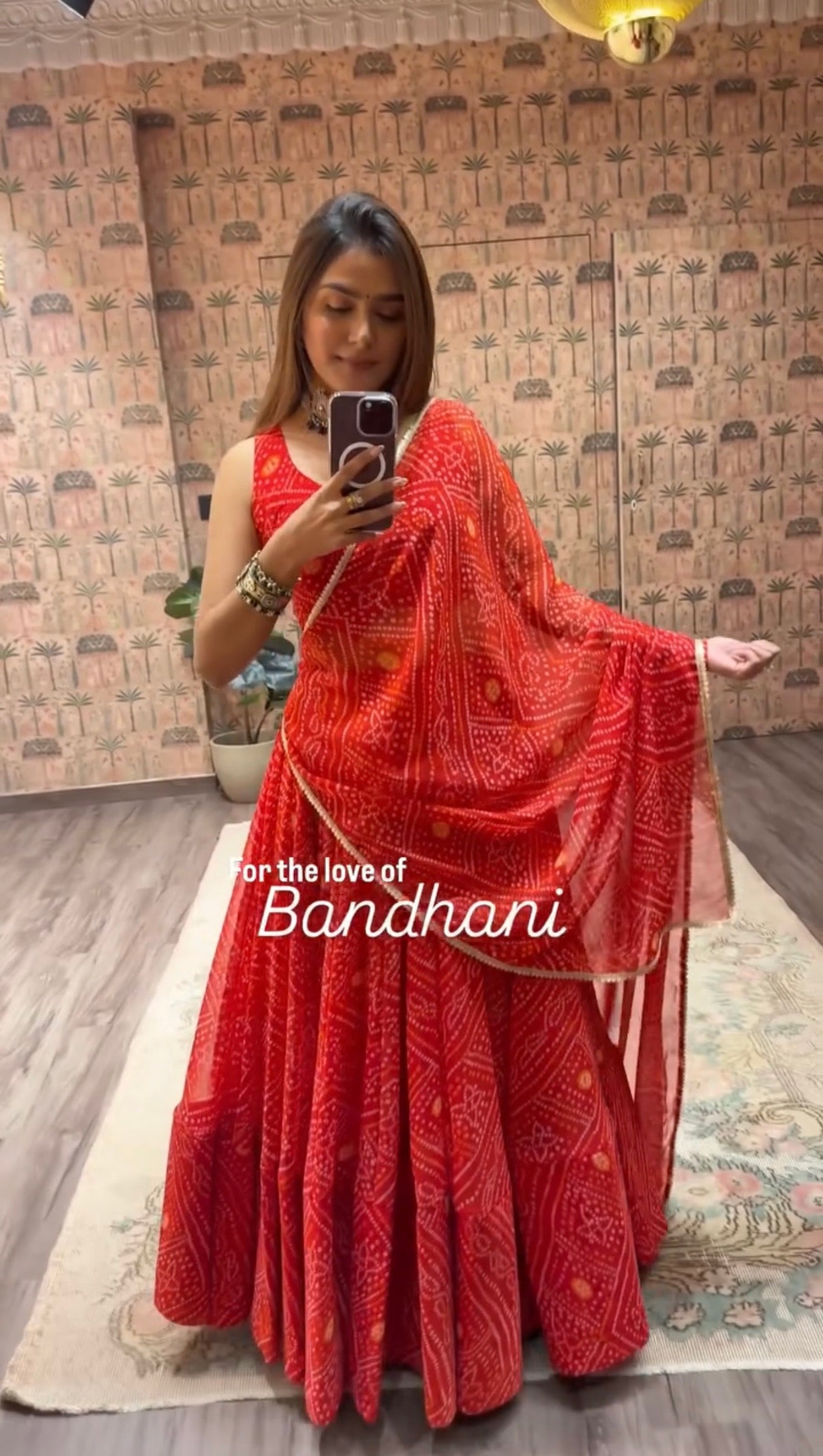 Dance of colours , tradition of bandhani - Lehenga set
