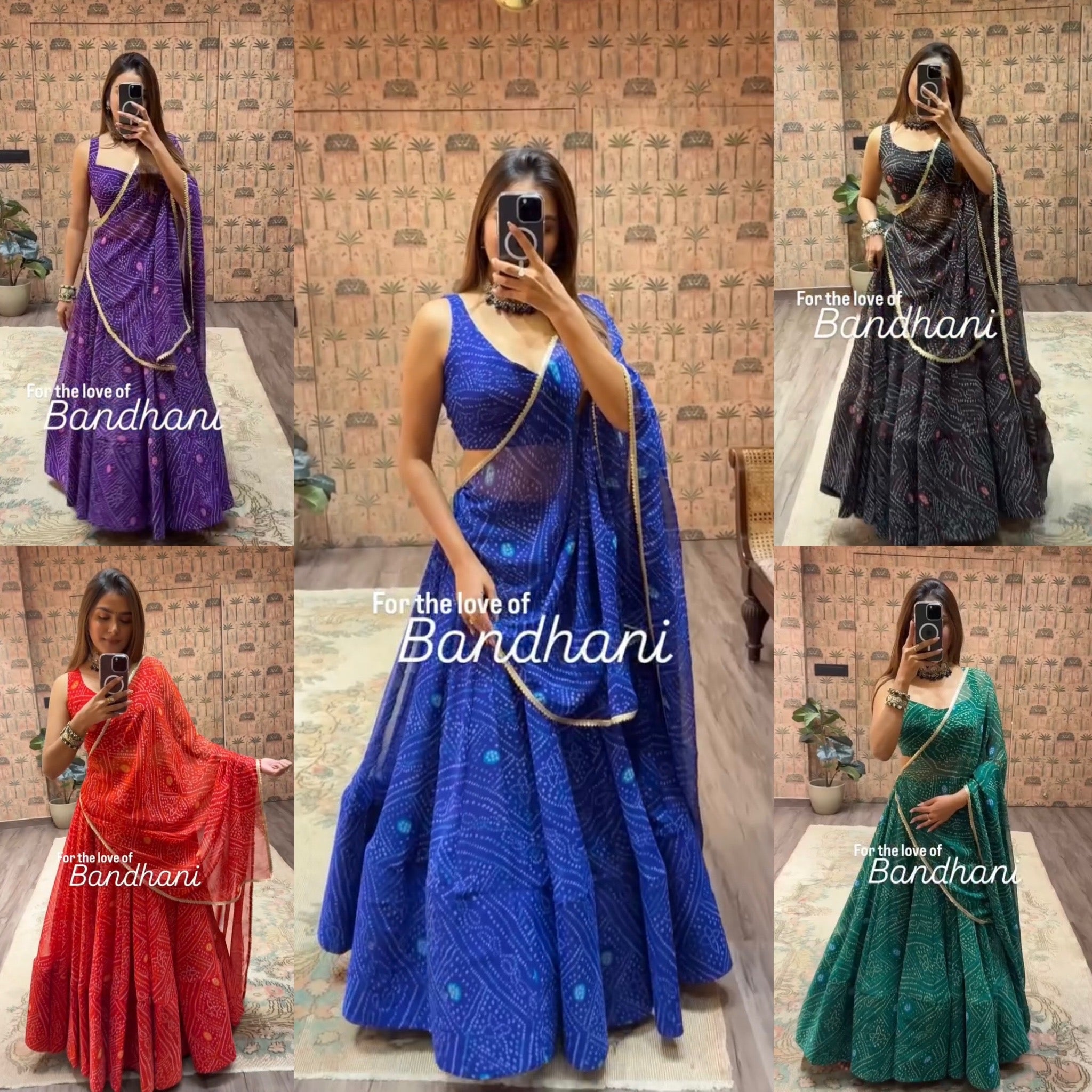 Dance of colours , tradition of bandhani - Lehenga set