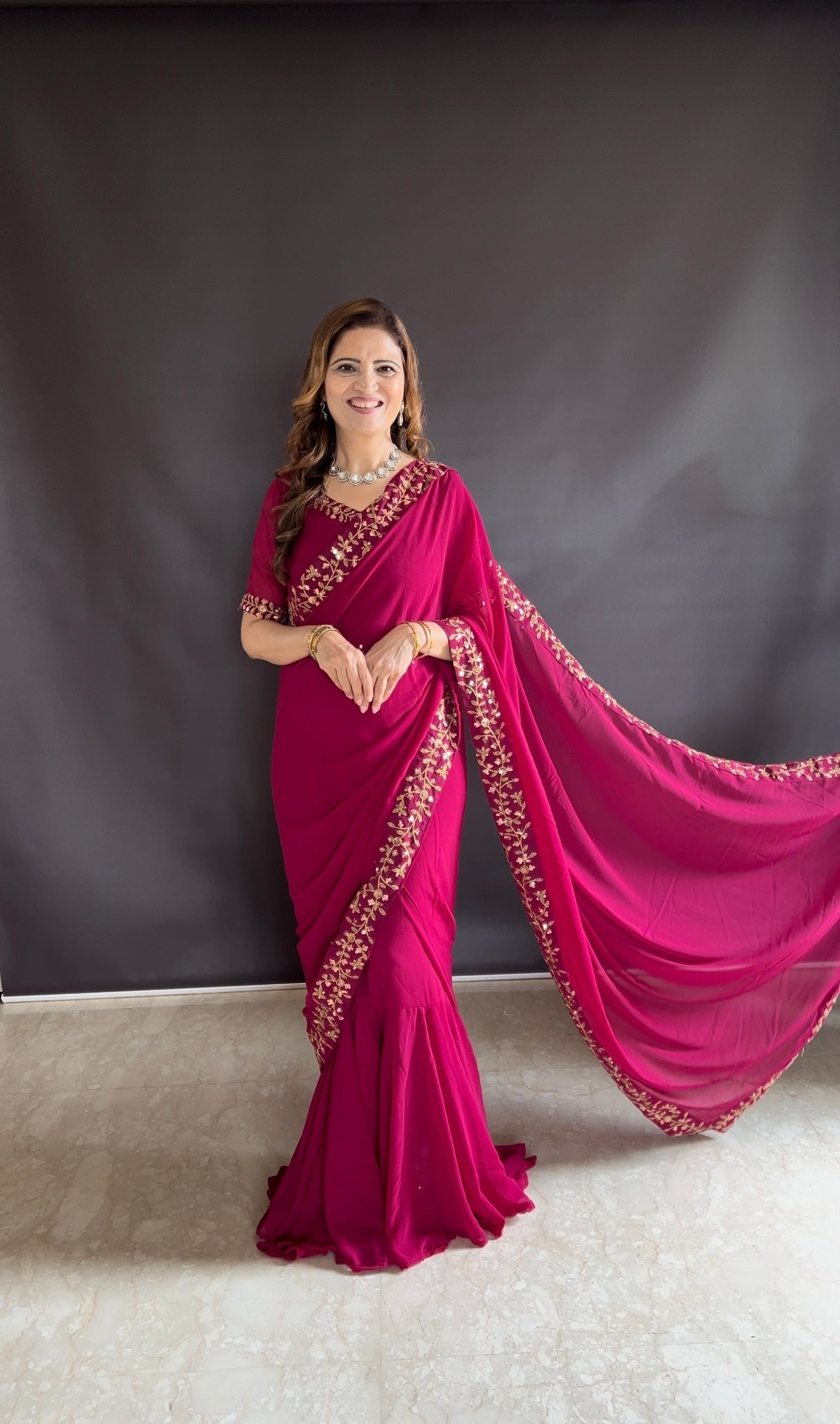 A Glamorous Twist To the Gown Saree