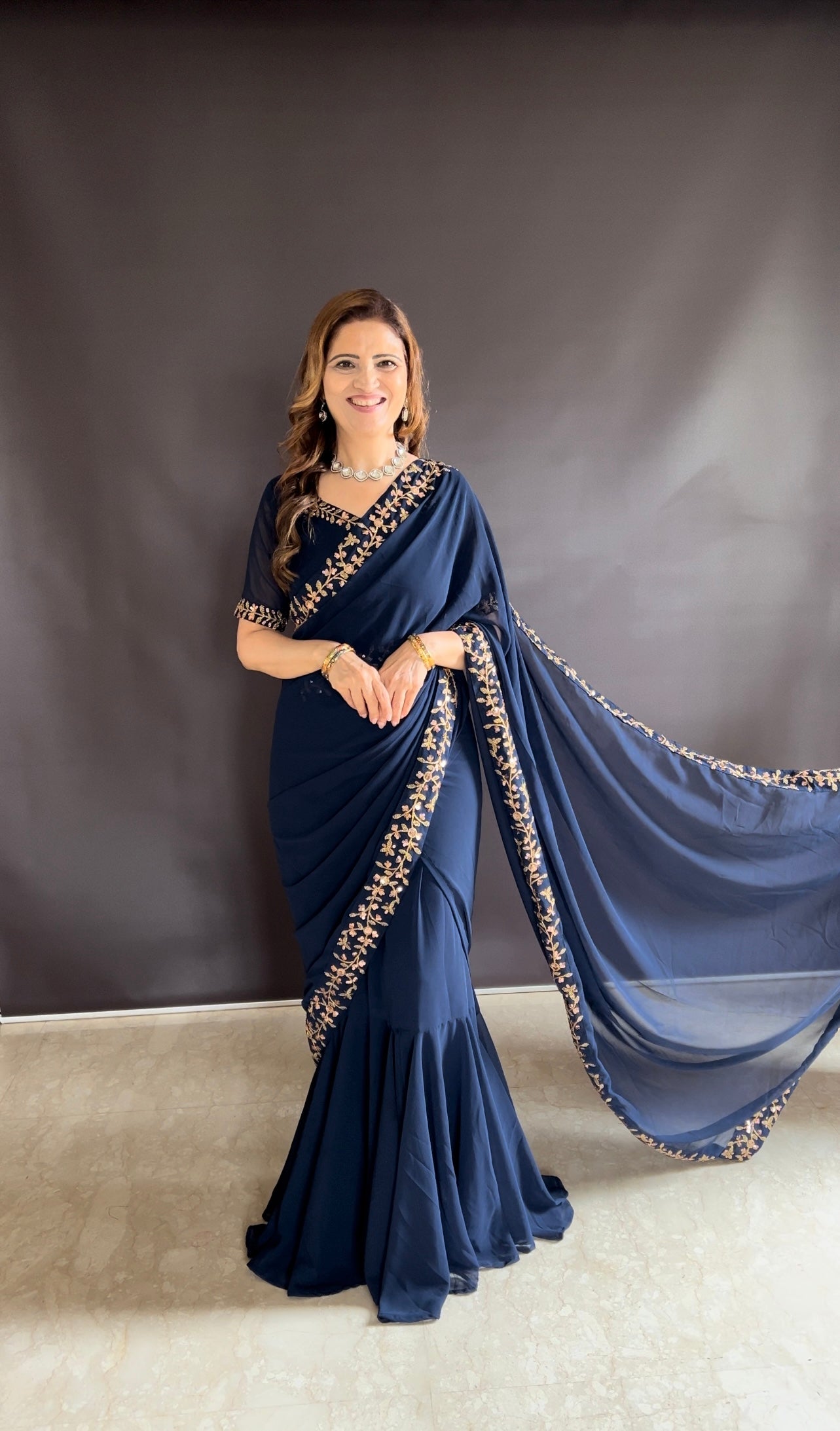 A Glamorous Twist To the Gown Saree