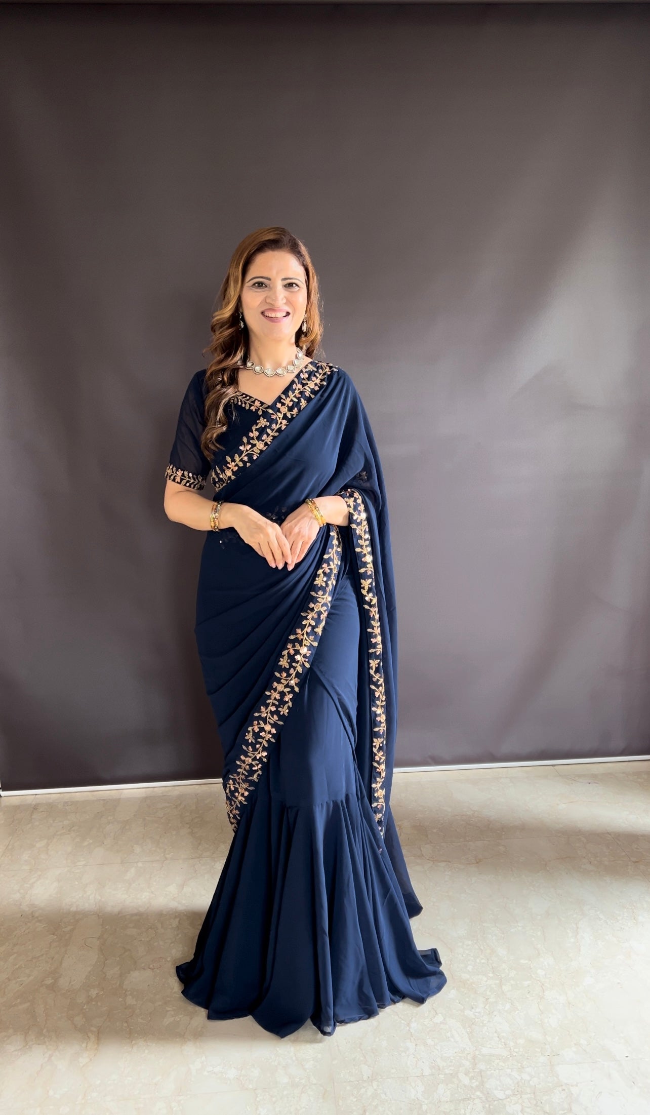 A Glamorous Twist To the Gown Saree