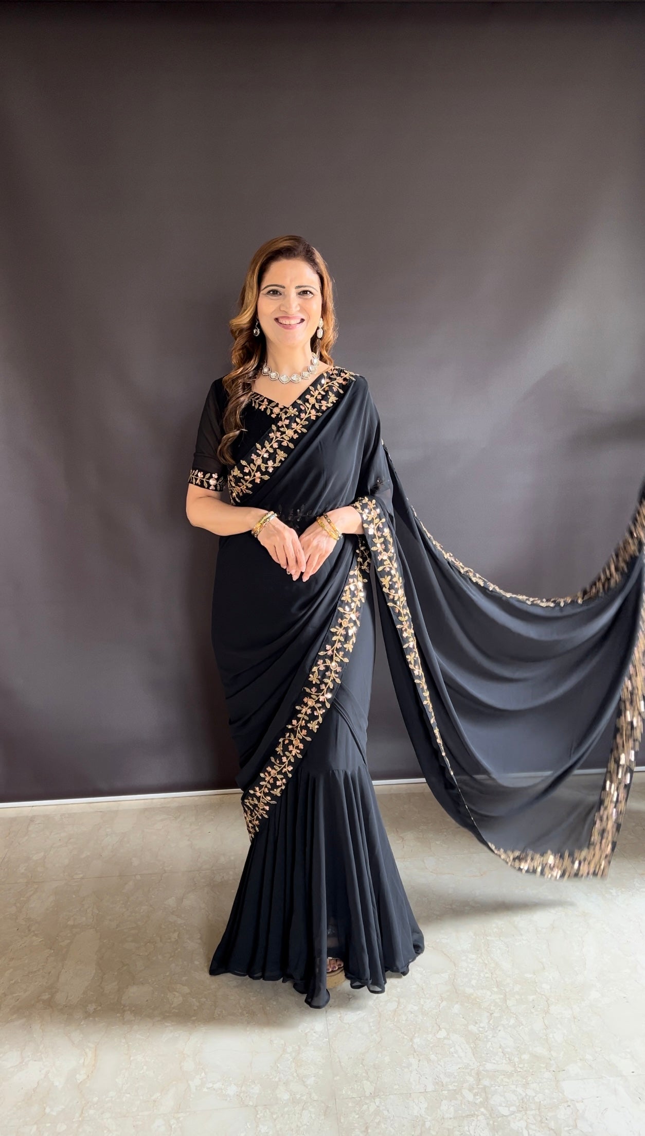 A Glamorous Twist To the Gown Saree