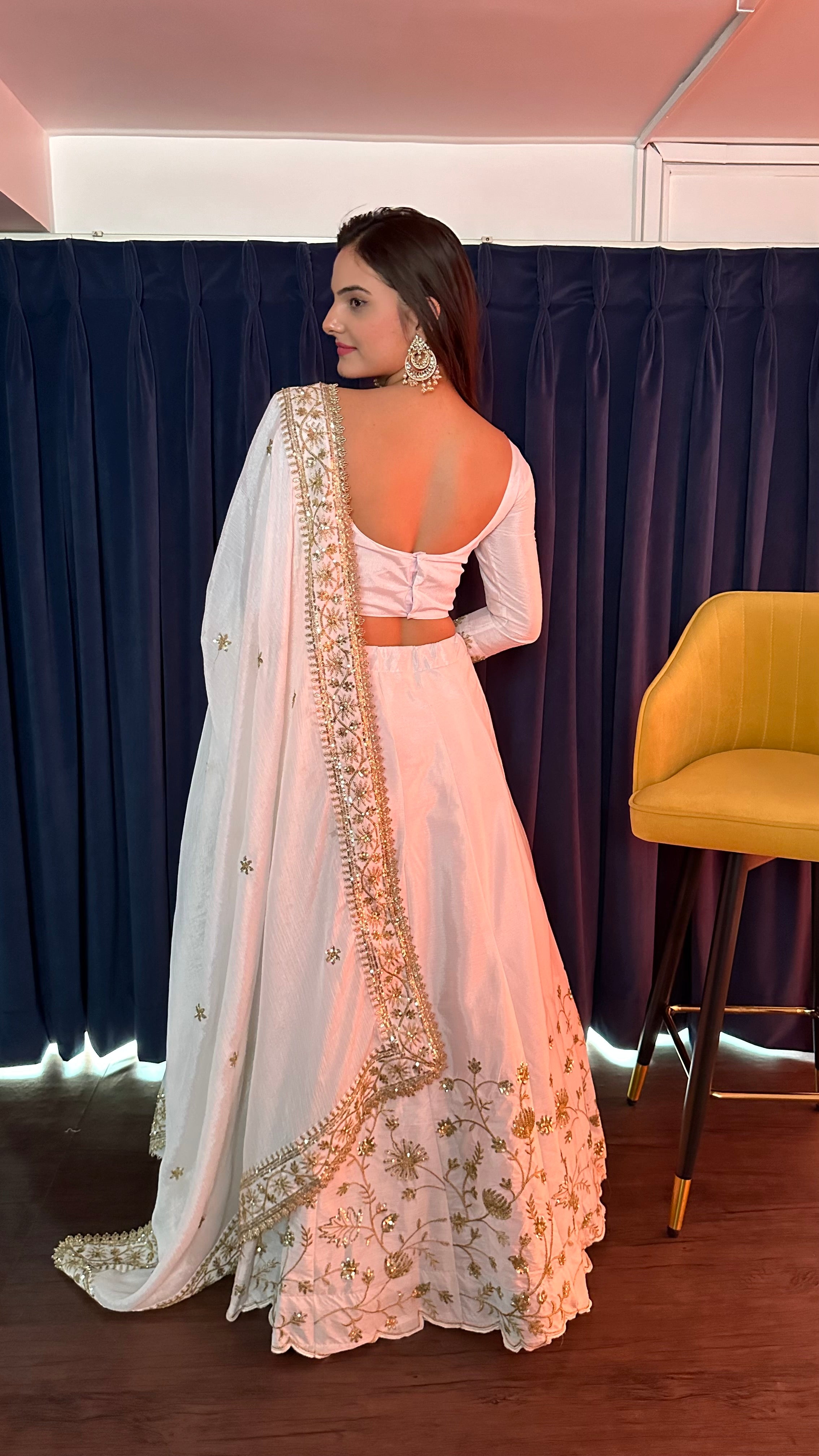 Fashion Book Present Designer White Lehenga