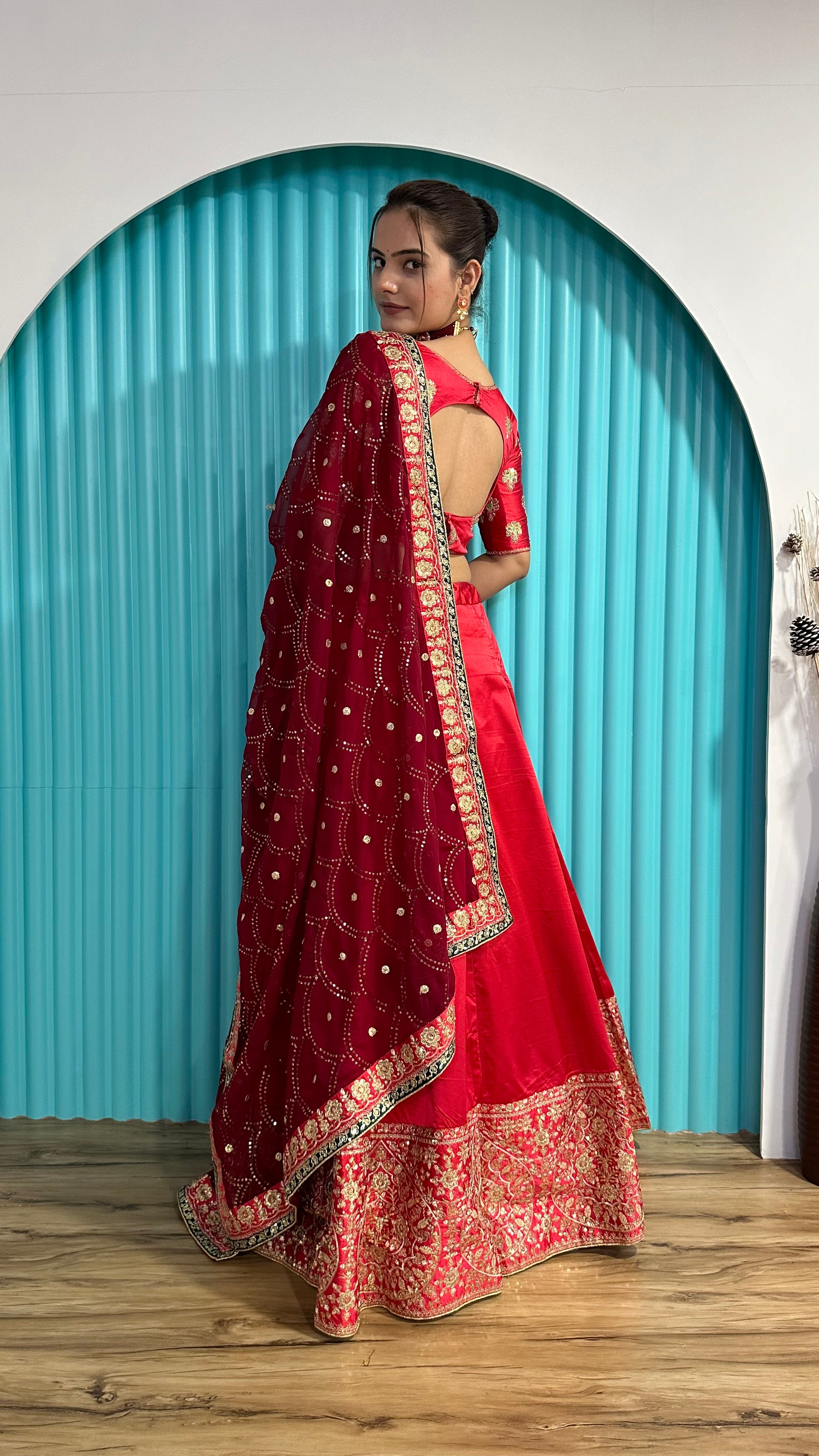 Fashion Book Present Designer Red Lehenga Set