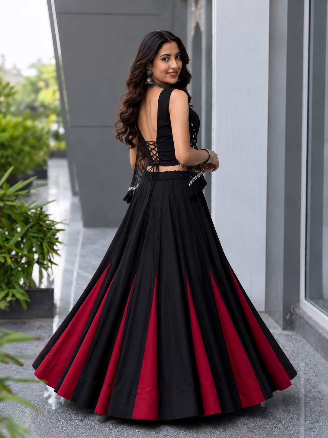 Midnight drama, modern glamour- Lehenga set