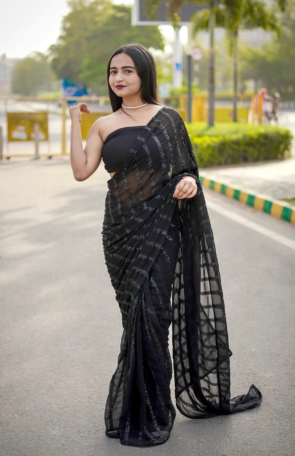 Summer Wedding calls for this Beautiful Sequins Sarees