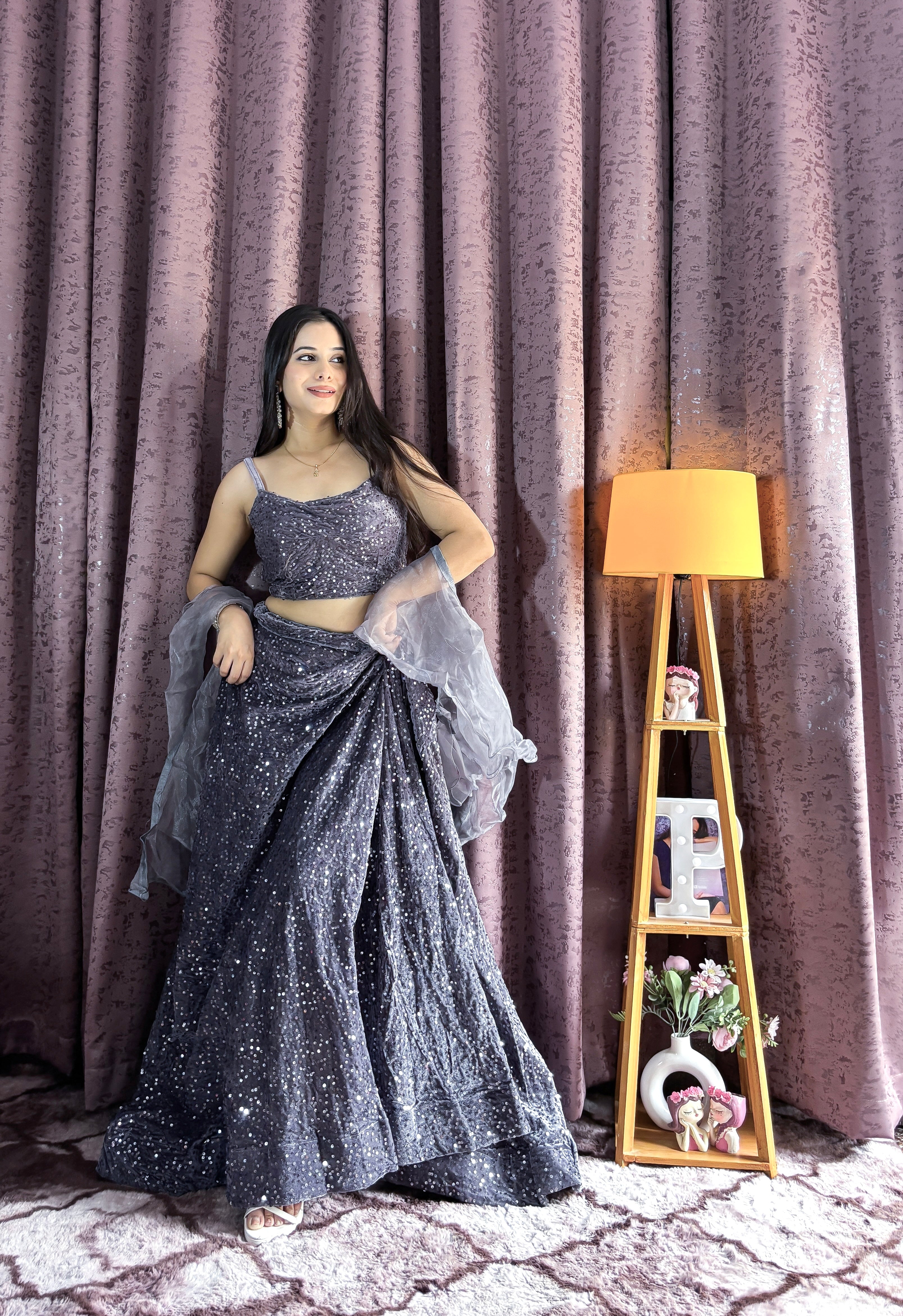 Designer Sequins Lehenga Set