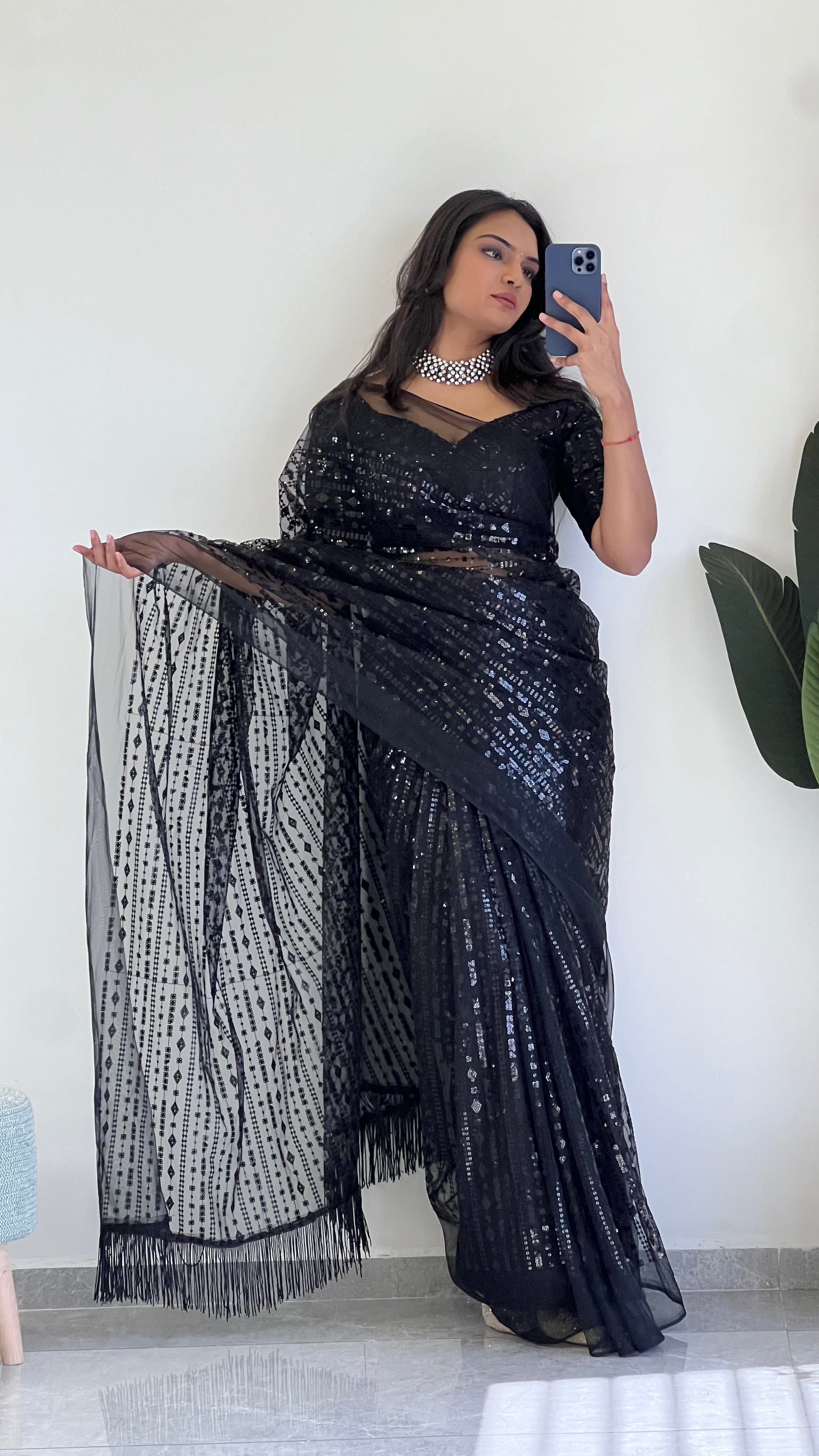 This Designer New Hot Black Saree is Perfect For your Cocktail Evening to Reception party